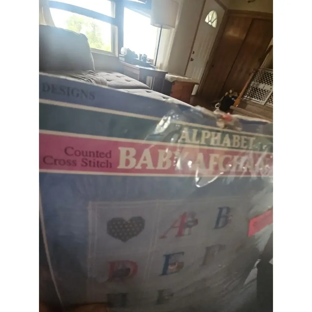 Vtg Banar Designs Alphabet Bunny Baby Afghan Kit #BLAF-4 Counted Cross Stitch